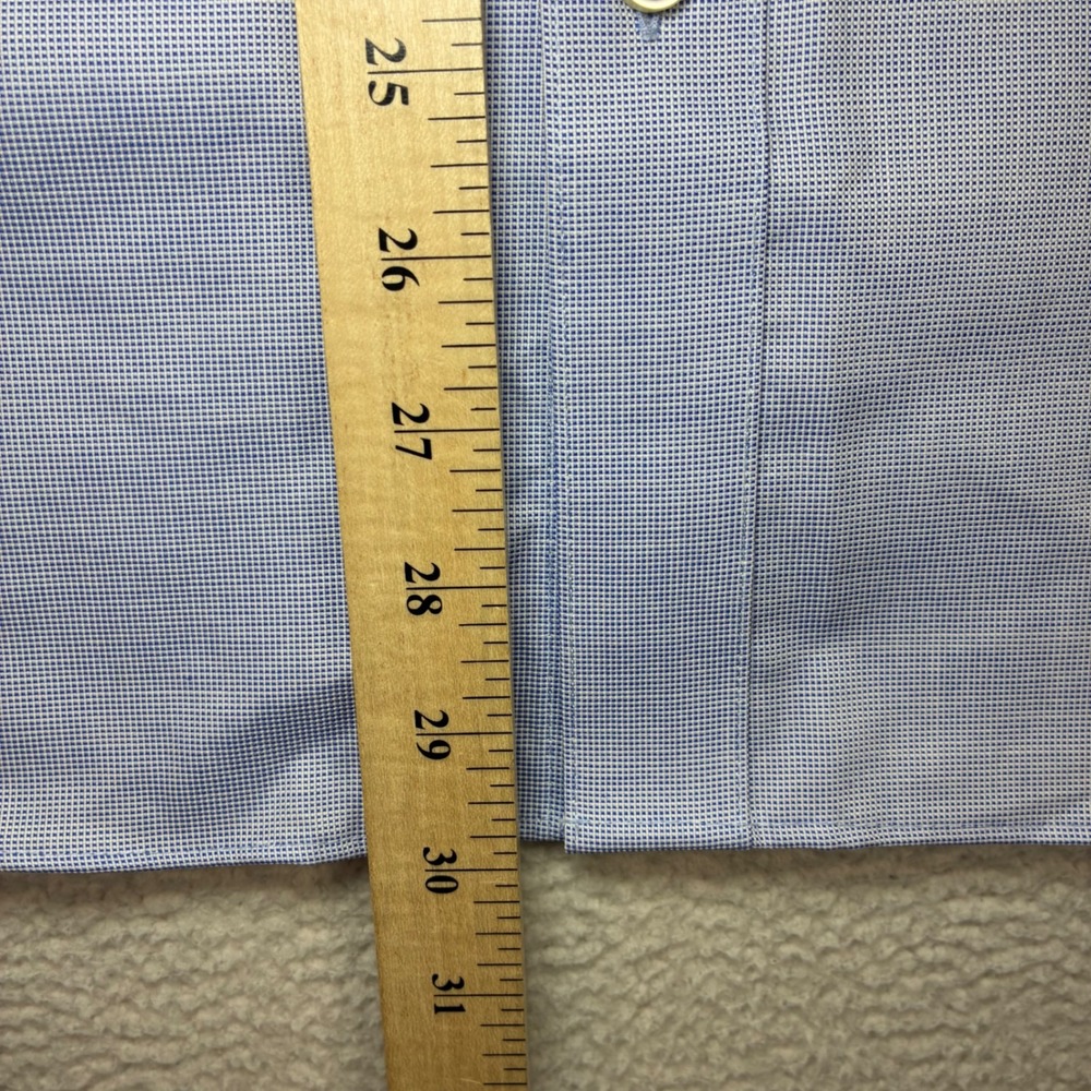 Banana Republic Untucked Dress Shirt Men M Blue Slim Non-Iron Button Preppy NWT - Picture 6 of 8